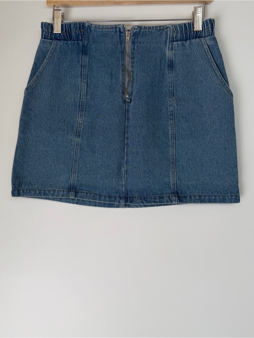 Lelis Women's Denim Mini Skirt with front zipper - Picture 3 of 5